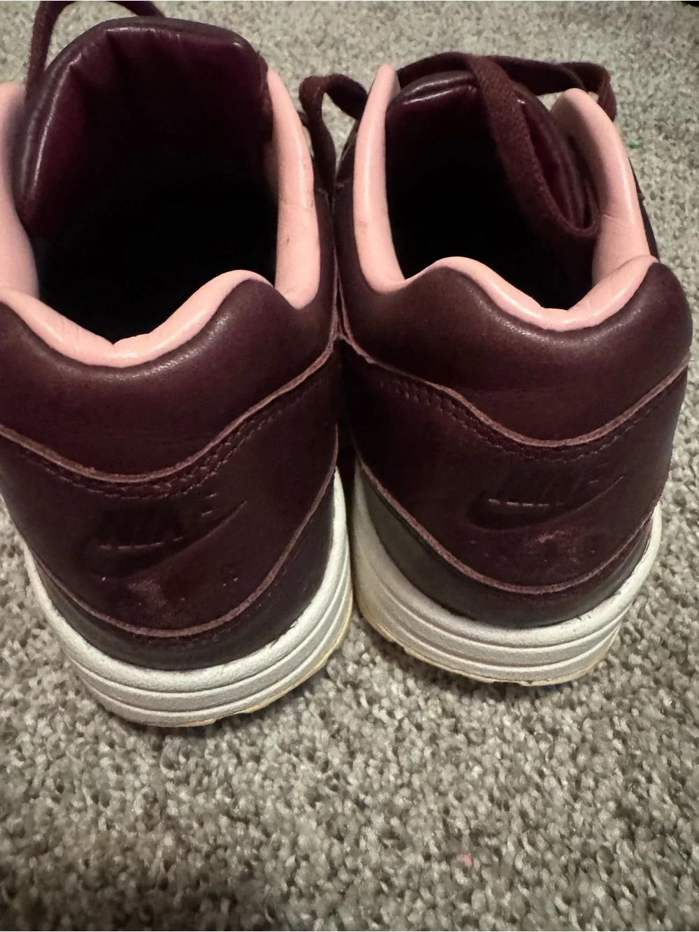 Nike Women's Burgundy Sneakers with Pink Lining